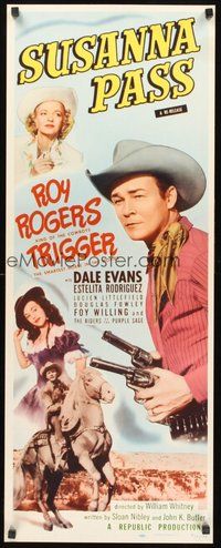 2d589 SUSANNA PASS insert R56 great art of Roy Rogers riding Trigger, plus sexy Dale Evans!