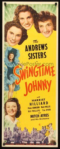 2d595 SWINGTIME JOHNNY insert '43 Andrews Sisters, Harriet Hilliard, Mitch Ayres & His Orchestra!