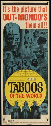 2d600 TABOOS OF THE WORLD insert '65 I Tabu, AIP, it's the picture that OUT-MONDO's them all!