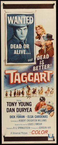 2d601 TAGGART insert '64 Tony Young, Dan Duryea, Louis L'Amour, western!