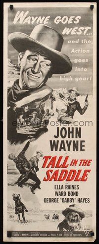 2d604 TALL IN THE SADDLE insert R53 great images & artwork of big John Wayne & Gabby Hayes!