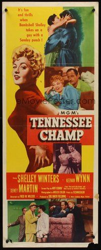 2d616 TENNESSEE CHAMP insert '54 Shelley Winters, Keenan Wynn, Dewey Martin, boxing!