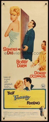 2d619 THAT FUNNY FEELING insert '65 sexy nearly-naked Sandra Dee in towel, Bobby Darin!