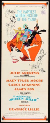 2d627 THOROUGHLY MODERN MILLIE insert '67 Bob Peak art of singing & dancing Julie Andrews!