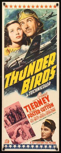 2d635 THUNDER BIRDS insert '42 Gene Tierney, Preston Foster & John Sutton in WWII!