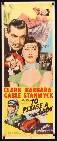 2d646 TO PLEASE A LADY insert '50 race car driver Clark Gable & sexy Barbara Stanwyck!