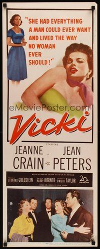 2d704 VICKI insert '53 if men want to look at bad girl Jean Peters, she'll make them pay for it!