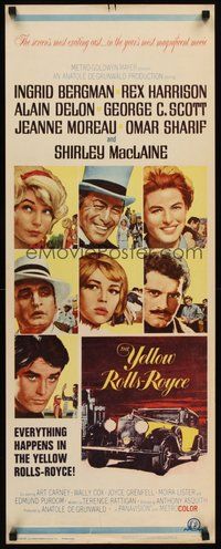 2d780 YELLOW ROLLS-ROYCE insert '65 Ingrid Bergman, Alain Delon, Rex Harrison, Terpning art!