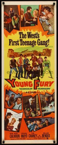2d788 YOUNG FURY insert '65 Virginia Mayo, Chaney Jr, William Bendix, Calhoun vs teen Hellions!