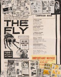 2e024 LOT OF 40 CUT AND UNCUT PRESSBOOKS AND PRESSBOOK SUPPLEMENTS '50 - '80 The Fly & lots more!