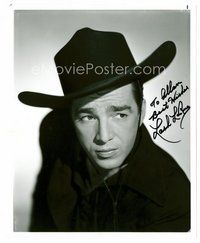 2e274 LASH LA RUE signed 8x10 REPRO still '90s great head & shoulders portrait wearing cowboy hat!