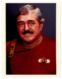 2e264 JAMES DOOHAN signed color 8x10.25 REPRO still '90s portrait as Scotty from Star Trek!