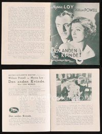 2e346 EVELYN PRENTICE Danish program '35 different images of William Powell & sexy Myrna Loy!