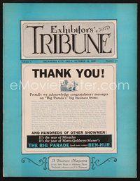 2e097 EXHIBITORS TRIBUNE exhibitor magazine October 22, 1927 The Big Parade is a miracle from MGM!