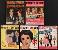 2e054 LOT OF 5 MODERN SCREEN MAGAZINES '50 - 72 Liz Taylor, Dean Martin, Barbra Streisand & more!