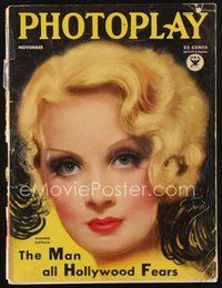 2e128 PHOTOPLAY magazine November 1933 artwork of Marlene Dietrich by Earl Christy!
