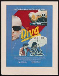 2e019 LOT OF APPROXIMATELY 100 DIVA AD-SLICKS '82 Beineix, a new kind of French New Wave!