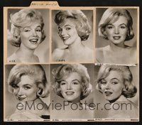 2e017 LOT OF 6 MARILYN MONROE PHOTOGRAPHS '50s great images of young happy Marilyn!