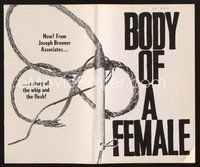 2e146 BODY OF A FEMALE pressbook '64 a story of the whip and the flesh!