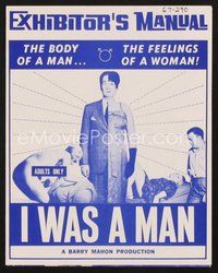 2e160 I WAS A MAN pressbook '67 Barry Mahon, the body of a man, the feelings of a woman!