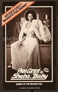 2e181 SHEBA, BABY pressbook '75 great image of sexy Pam Grier, AIP classic, hotter 'n Coffy!