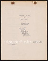 2e211 FLAME OF ARABY continuity & dialogue script August 31, 1951, screenplay by Gerald Drayson Adam