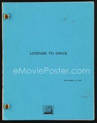 2e227 LICENSE TO DRIVE revised draft script September 21, 1987, screenplay by Neil Tolkin!
