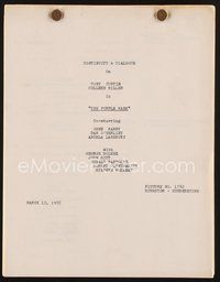 2e234 PURPLE MASK continuity & dialogue script March 12, 1955, screenplay by Oscar Brodney!