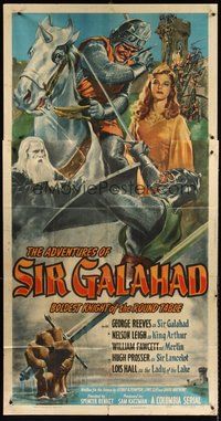 2f361 ADVENTURES OF SIR GALAHAD 3sh '49 George Reeves, Knights of the Round Table!