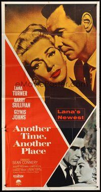 2f379 ANOTHER TIME ANOTHER PLACE 3sh '58 sexy Lana Turner has an affair with young Sean Connery!