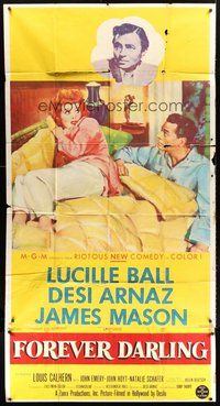 2f494 FOREVER DARLING 3sh '56 art of James Mason, Desi Arnaz & Lucille Ball, I Love Lucy!