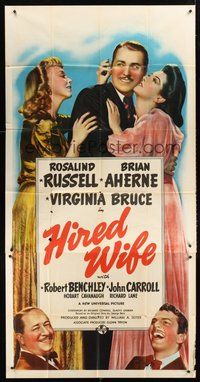 2f534 HIRED WIFE style D 3sh '40 Brian Aherne torn between Virginia Bruce & Rosalind Russell!