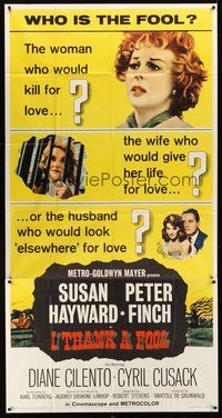 2f550 I THANK A FOOL 3sh '62 female doctor Susan Hayward mercy kills her husband!