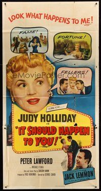 2f562 IT SHOULD HAPPEN TO YOU 3sh '54 Judy Holliday, Peter Lawford, Jack Lemmon in his first role!