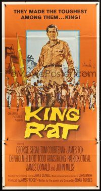 2f582 KING RAT 3sh '65 art of George Segal & Tom Courtenay, James Clavell, World War II POWs!