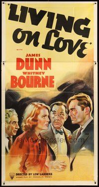 2f602 LIVING ON LOVE 3sh '37 artwork of James Dunn & pretty Whitney Bourne!
