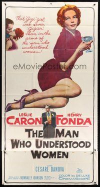 2f624 MAN WHO UNDERSTOOD WOMEN 3sh '59 Henry Fonda, super sexy full-length Leslie Caron!