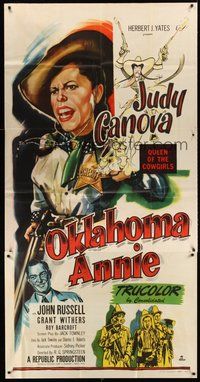 2f661 OKLAHOMA ANNIE 3sh '51 full-length artwork of Judy Canova, Queen of the Cowgirls!