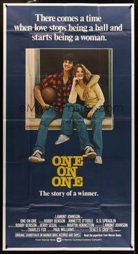 2f669 ONE ON ONE int'l 3sh '77 great image of Robby Benson holding basketball & Annette O'Toole!