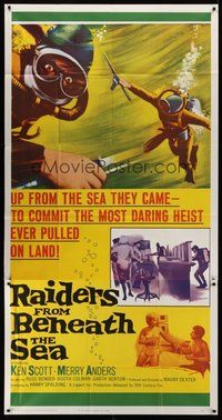 2f708 RAIDERS FROM BENEATH THE SEA 3sh '65 scuba divers rise from sea to commit a daring heist!