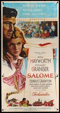 2f729 SALOME 3sh '53 full-length art of sexy Rita Hayworth & close up with Stewart Granger!