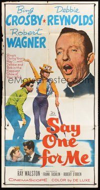 2f734 SAY ONE FOR ME 3sh '59 Bing Crosby, sexy Debbie Reynolds & Robert Wagner sing and dance!
