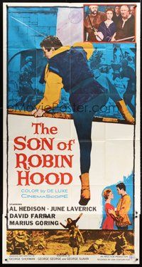 2f761 SON OF ROBIN HOOD 3sh '59 full-length image of David Hedison in the title role!