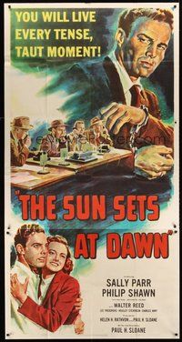 2f773 SUN SETS AT DAWN 3sh '50 you will live every tense, taut moment, newspaper reporter art!