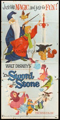 2f780 SWORD IN THE STONE 3sh '64 Disney's cartoon story of young King Arthur & Merlin the Wizard!