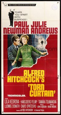 2f814 TORN CURTAIN 3sh '66 Paul Newman, Julie Andrews, Alfred Hitchcock tears you apart w/suspense!