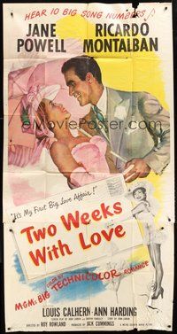 2f820 TWO WEEKS WITH LOVE 3sh '50 full-length artwork of sexy Jane Powell & Ricardo Montalban!