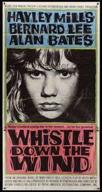 2f847 WHISTLE DOWN THE WIND style A 3sh '62 Bryan Forbes, super close up of angry Hayley Mills!