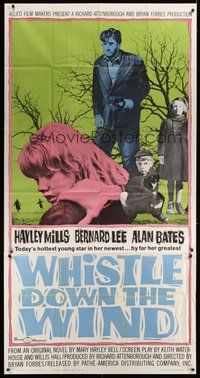 2f848 WHISTLE DOWN THE WIND style B 3sh '62 Bryan Forbes, Bernard Lee, close up Hayley Mills!
