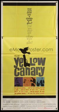2f863 YELLOW CANARY 3sh '63 Barbara Eden, Pat Boone is a soft yellow thing!
